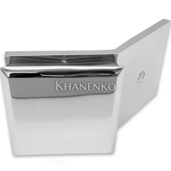 Коннектор для стекла Бета β стена-стекло 135° с пластиной Хром FDK-27 BR/CR